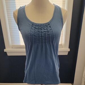 LOFT Light Blue Ruched Tank Top